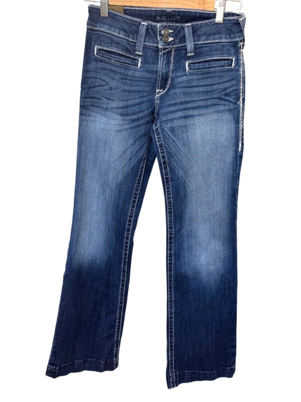 Ariat Womens Western Cowgirl Rodeo Jeans Medium Wash Size 27R Embroidered Pocket - Picture 2 of 8